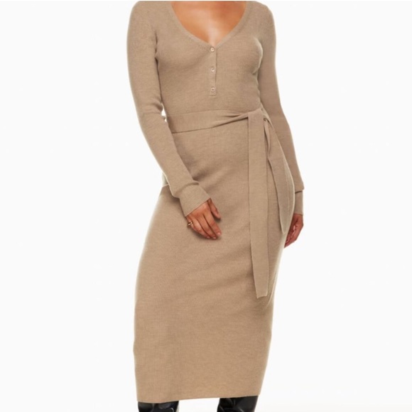 Aritzia The Group by Babaton Grey Henley Sweater Dress - Picture 1 of 2
